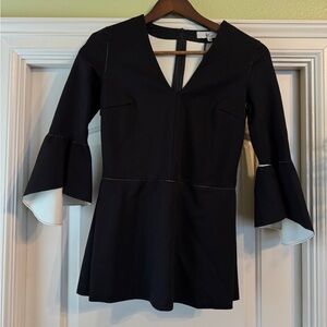 Front Row Shop Black Flared Sleeve Top